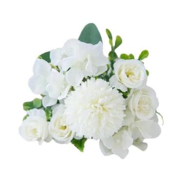 Imagem de Buquê De Flores Artificiais De Seda Rosa Crisântemo Para Casamento, Ar