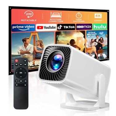 Imagem de Mini projetor, projetor portátil Full HD 1080p, projetor de home theater com suporte de 270°, compatível com smartphone/TV Stick/laptop/consoles de jogos/USB