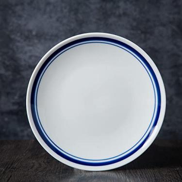 Imagem de 3FLQOOPP Prato de jantar, pratos de jantar, utensílios de mesa, prato doméstico, salada, pratos de jantar, acessórios de cozinha familiar, pratos de jantar (cor: 20 cm) (18 cm)
