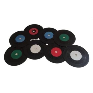 Imagem de Porta Copos em Formato de Disco de Vinil Bandas com Mini Toca Discos Retro,não toca discos de verdade(1,Sem Toca Discos)
