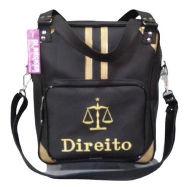 Imagem de Bolsa Feminina Preta Personalizada Direito / Balança - Di Becker Bolsa