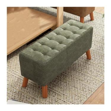 Imagem de Banco de sapatos moderno para porta de entrada para uso doméstico banco de sapatos roupas compridas para quarto de provador sofá cabeceira decorativo (verde escuro, 80 cm)
