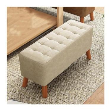 Imagem de KEG801302 Banco de sapatos moderno para porta de entrada para uso doméstico banco de sapatos roupas compridas para quarto de provador sofá cabeceira decorativo (bege, 80 cm)