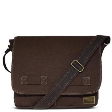Imagem de Bolsa Carteiro Masculina de Lona Jack – Marrom-Unissex