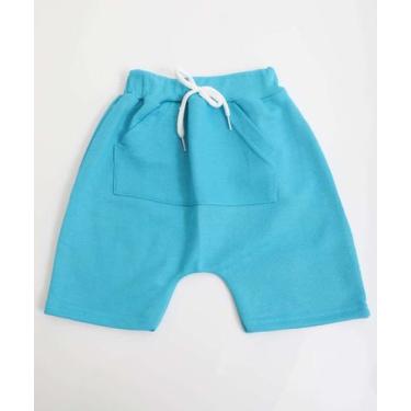 Imagem de Bermuda Infantil Moletinho Bolso Canguru MR Tam 1 a 3 -98082, Azul, 2