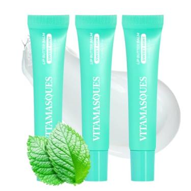 Imagem de Vitamasques Bálsamo de manteiga labial – Pacote com 3 bálsamos labiais coreanos – Tratamento labial com peptídeos – Hidratante labial – Bálsamo labial com coloração clara – Feito na Coreia
