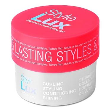 Imagem de Lux Collection Style Lux para tranças Twists Locs com óleo de rícino, queratina, biotina e azeite de oliva – Derivado naturalmente, fixação extrema, sem frizz, 300 ml, morango