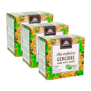 Imagem de Kit 3X: Chá de Gengibre/Mate Orgânico Kampo de Ervas 10 sach