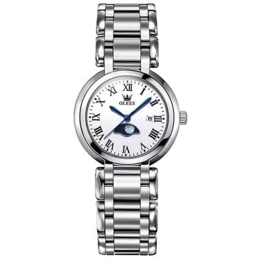 Imagem de Relógio De Pulso Minimalista Feminino Analógico Quartzo Impermeavel Em Aço Inoxidavel Branco