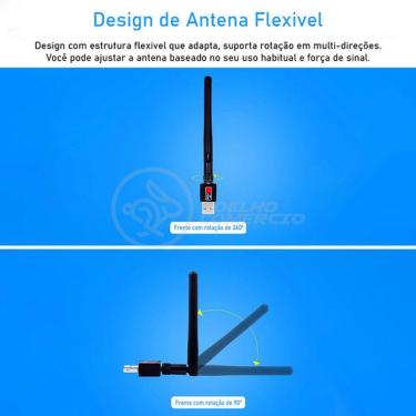 Imagem de Antena Usb 2.0 Receptor De Wifi Wireless 1200Mbps