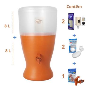 Imagem de Filtro de Barro para Água São João Veneza 8 Litros 2 Velas - Stéfani -