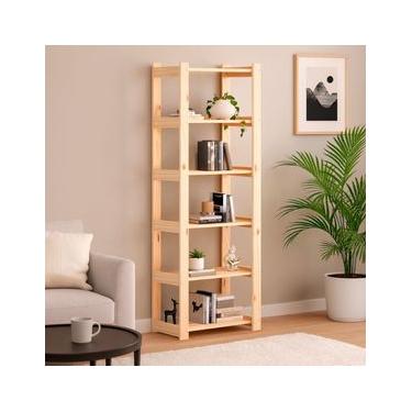 Imagem de Estante para Livros com 6 Prateleiras Modulare Natural Tramontina 91620020