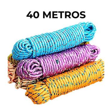 Imagem de Corda para Varal de Nylon Trançado Grossa 5mm e Resistente 10m 20m 30m