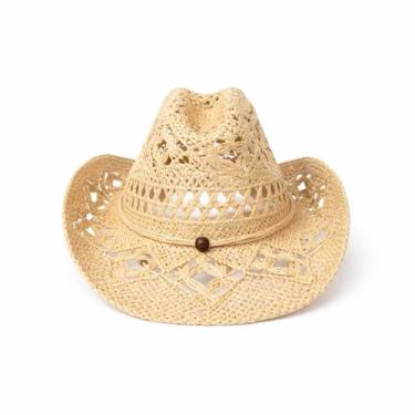 Imagem de Chapéu Praia Palha Campo Cowboy Feminino Virgínia Boho Verão Chic Cor: