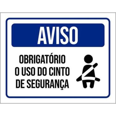 Imagem de Kit 5 Placas Aviso Obrigatório Cinto De Segurança 27X35 - Sinalizo