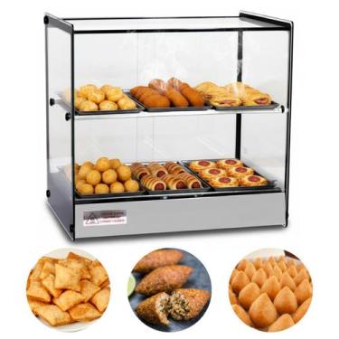 Imagem de Estufa Quadrada Para Salgados Titã Dupla 6 Bandejas Vidro Reto Elétric