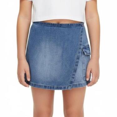 Imagem de Short Saia Juvenil Look Jeans Cargo Jeans - 12 - UNICA-Feminino
