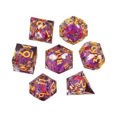 Imagem de Conjunto De Dados DnD Com Núcleo Líquido Roxo Para Dungeons And Dragon