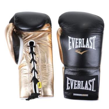 Imagem de Luva de Boxe/ Muay Thai Everlast Powerlock Amarração 14 Oz, Preto, Dou