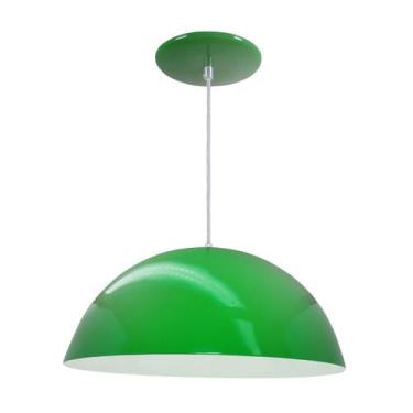 Imagem de Luminária Pendente Meia Lua 40cm Interior Branco Brilho Fiação 110/220