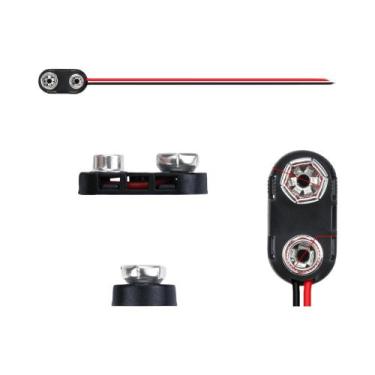 Imagem de Conector De Bateria 9V Com Fio E Fivela Plástica Rígida, 5 Peças, Cone