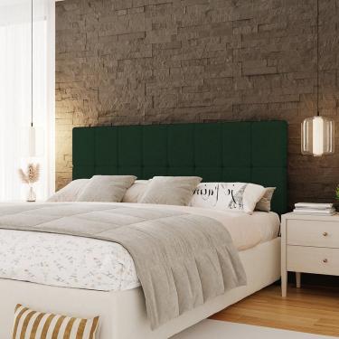 Imagem de Cabeceira King 192cm Bouclé Estofada Design Moderno para Quarto Linea Verde