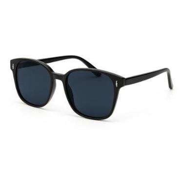 Imagem de Óculos de Sol Preto Lente Azul Escuro Masculino UV400-Unissex