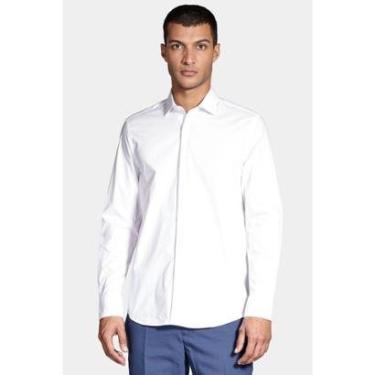 Imagem de Camisa Slim Social Com Elastano Branco-Masculino