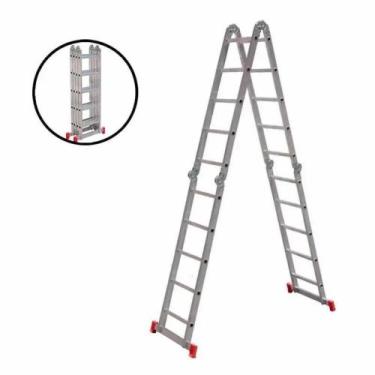 Imagem de Escada de Alumínio Articulada 20 Degraus 5,23 Metros Com 13 Posições E
