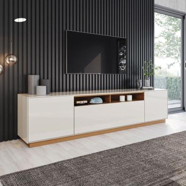 Imagem de Rack para TV Até 86 Polegadas Domus 3 Portas Cinamomo/Off White - Henn