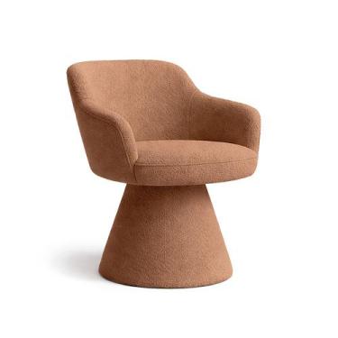Imagem de Cadeira de Mesa de Jantar Jade Base Cone Bouclé Terracota - Nexta Casa