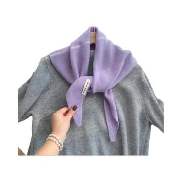 Imagem de Cachecol Triangular Quente Para Mulheres, Tricotado, Multifuncional, E