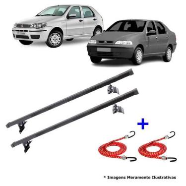 Imagem de Rack Teto Bagageiro Palio E Siena 1996 Ate 2016 + 2 Elástico - Rack de