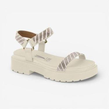 Imagem de Sandália Vizzano Papete Plataforma Com Strass Off White-Feminino