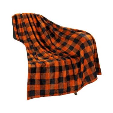 Imagem de Cobertor De Flanela Xadrez Preto E Vermelho, Quente E Macio, Presente 