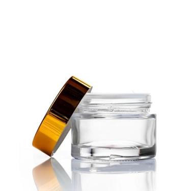 Imagem de 5 Potes de Vidro 100ml com Tampa Dourada Para Creme - Embaleve Comérci