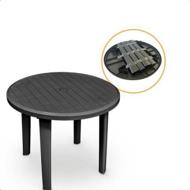 Imagem de Mesa Redonda Plástica 90x60cm para Área Externa e Interna Sala de Jant