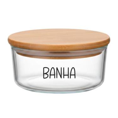 Imagem de Pote Hermético Redondo Vidro (930 ml) Banha - Casa Vitá, Banha