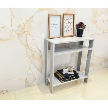 Imagem de Mesa de Apoio Aparador em MDF 15mm 60cm Branco para Café e Impressora Progetatti Movelaria
