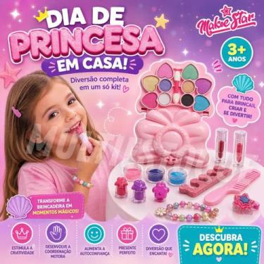 Imagem de Kit Maquiagem Infantil Completo com Maleta Laço + Acessórios  +3 Anos 