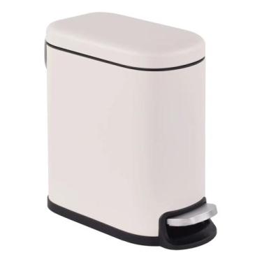 Imagem de Lixeira Banheiro Bege 5l 26x20cm Aco - Brazil Home Living