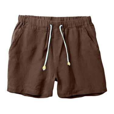 Imagem de Bermuda Masculina de Linho com Cordão Casual Conforto Praia e Dia a Dia-Masculino