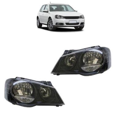Imagem de Farol VW Golf 2008 2009 2010 2011 2012 2013 Máscara Negra Par - Automo