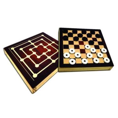 Imagem de Desafio Jogo da Dama Brinquedo Educativo e Pedagógico em MDF - Maninho