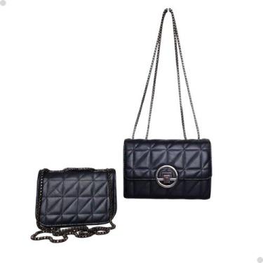 Imagem de Bolsa Pequena Feminina De Mao Transversal Alça Corrente 2Pçs - DILEXSH