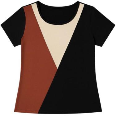 Imagem de Camiseta Blusa Feminina Elegante Para Trabalho e Lazer Tamanho Único M