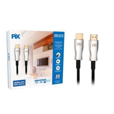 Imagem de Cabo Hdmi Grande 2.1 Hdr 8k 10k 120hz Vrr Allm 20m Fibra - PIX