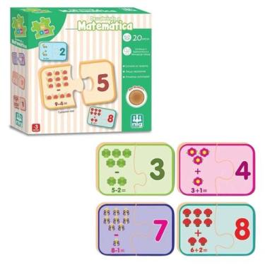 Imagem de Jogo Educativo Matemática 20 Peças em Madeira Nig Brinquedos