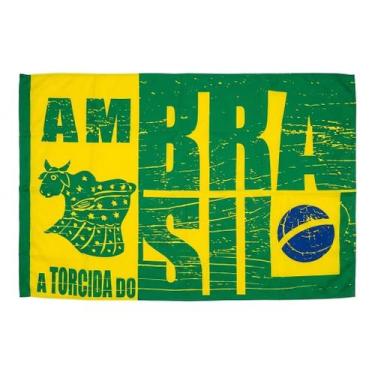 Imagem de Bandeira Tecido Brasil AMBRAS 50x70cm Sem Haste