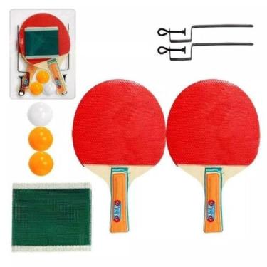 Imagem de Kit Ping Pong Tênis De Mesa Raquetes Rede Bolinhas Completo - wellmix